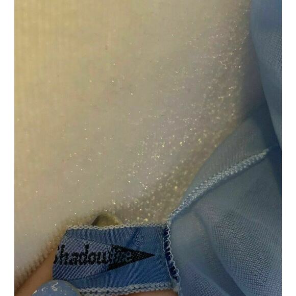 Vintage 60s Shadowline Peignoir Set Robe Gown Light Blue Nylon Sz S nightgown - Picture 6 of 11